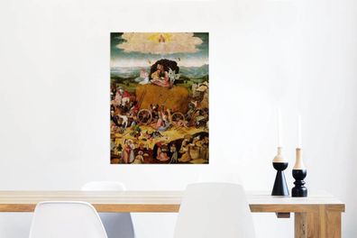 Glasbilder - 60x80 cm - Heuwaage Mitteltafel des Triptychons - Gemälde von Hieronymus