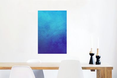 Glasbilder - 40x60 cm - Aquarell - Blau - Abstrakt (Gr. 40x60 cm)