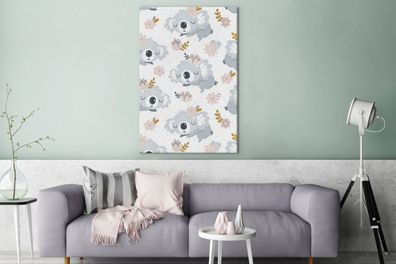 Leinwandbilder - 80x120 cm - Design - Blumen - Tiere (Gr. 80x120 cm)