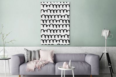 Leinwandbilder - 80x120 cm - Weiß - Schwarz - Muster (Gr. 80x120 cm)