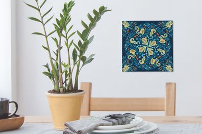 Leinwandbilder - 20x20 cm - Blütenblätter - Polka dots - Rund - Muster (Gr. 20x20 cm)