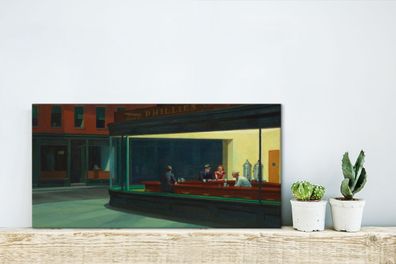 Leinwandbilder - 40x20 cm - Nighthawks - Edward Hopper (Gr. 40x20 cm)