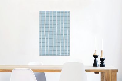 Leinwandbilder - 60x90 cm - Blau - Weiß - Muster (Gr. 60x90 cm)