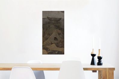 Leinwandbilder - 40x80 cm - Die Hölle und die Flut - Gemälde von Hieronymus Bosch