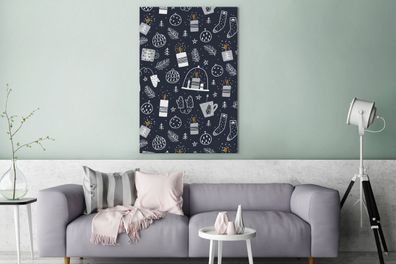 Leinwandbilder - 80x120 cm - Muster - Weihnachten - Kerzen (Gr. 80x120 cm)