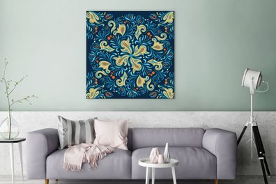 Leinwandbilder - 90x90 cm - Blütenblätter - Polka dots - Rund - Muster (Gr. 90x90 cm)