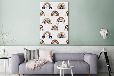 Leinwandbilder - 90x140 cm - Muster - Regenbogen - Dekoration (Gr. 90x140 cm)