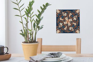 Leinwandbilder - 20x20 cm - Blütenblätter - Zweig - Muster (Gr. 20x20 cm)