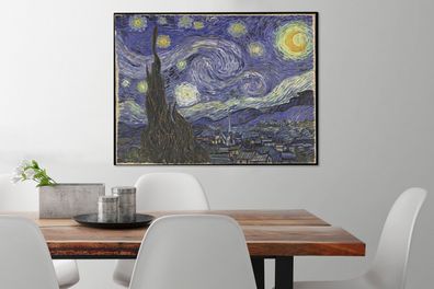 Leinwandbilder - 80x60 cm - Sternennacht - Vincent van Gogh (Gr. 80x60 cm)
