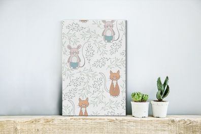 Leinwandbilder - 20x30 cm - Katzen - Maus - Muster (Gr. 20x30 cm)