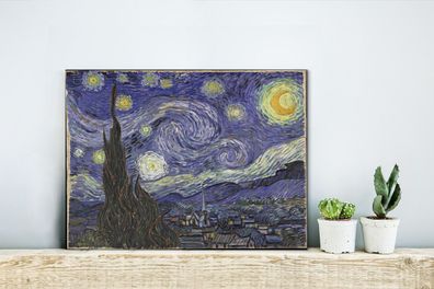Leinwandbilder - 40x30 cm - Sternennacht - Vincent van Gogh (Gr. 40x30 cm)