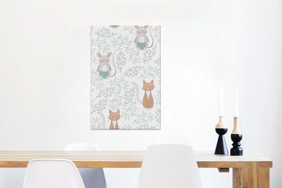 Leinwandbilder - 60x90 cm - Katzen - Maus - Muster (Gr. 60x90 cm)