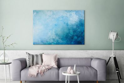 Leinwandbilder - 140x90 cm - Aquarell - Hellblau (Gr. 140x90 cm)