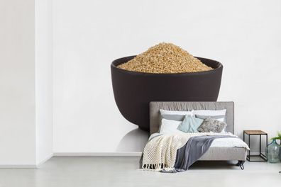 Fototapete - 330x220 cm - Blasser Quinoa in einer schwarzen Schale (Gr. 330x220 cm)
