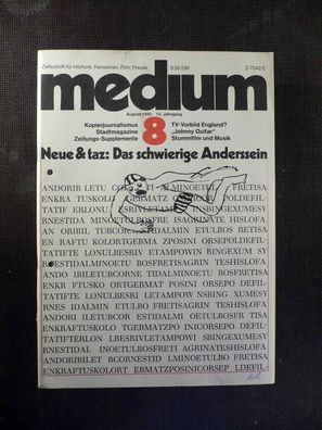 Medium - Zeitschrift für Fernsehen, Film - 8/1980 - Das schwierige Anderssein