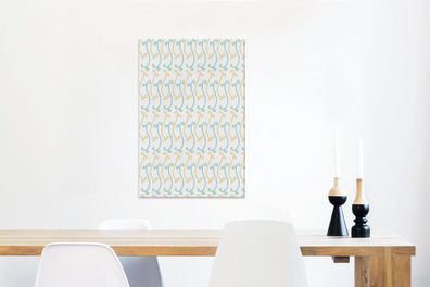 Leinwandbilder - 60x90 cm - Gelb - Blau - Muster (Gr. 60x90 cm)