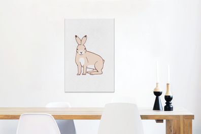 Leinwandbilder - 60x90 cm - Kaninchen - Kinder - Weiß (Gr. 60x90 cm)