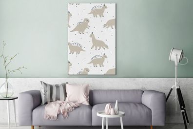 Leinwandbilder - 80x120 cm - Muster - Dinosaurier - Party (Gr. 80x120 cm)