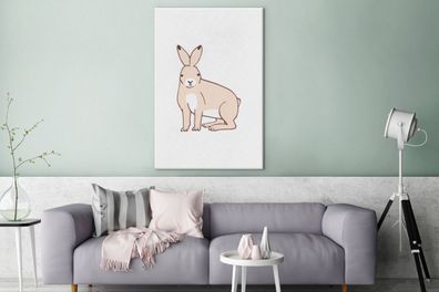 Leinwandbilder - 90x140 cm - Kaninchen - Kinder - Weiß (Gr. 90x140 cm)