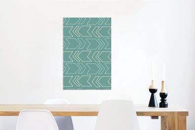 Leinwandbilder - 60x90 cm - Pfeile - Blau - Patterns (Gr. 60x90 cm)