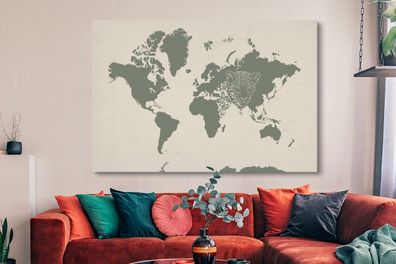 Leinwandbilder - 150x100 cm - Weltkarte - Tiere - Panther (Gr. 150x100 cm)