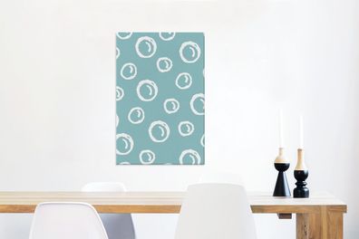 Leinwandbilder - 40x60 cm - Blase - Blau - Muster (Gr. 40x60 cm)
