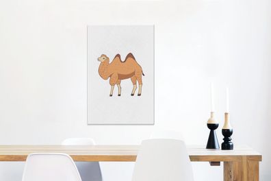 Leinwandbilder - 40x60 cm - Kamel - Kinder - Weiß (Gr. 40x60 cm)