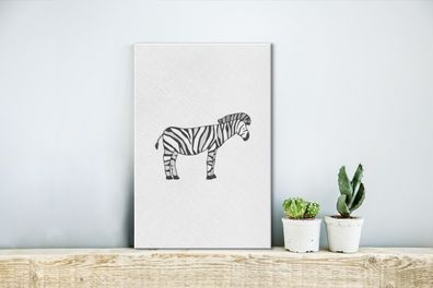 Leinwandbilder - 20x30 cm - Zebra - Kinder - Weiß (Gr. 20x30 cm)