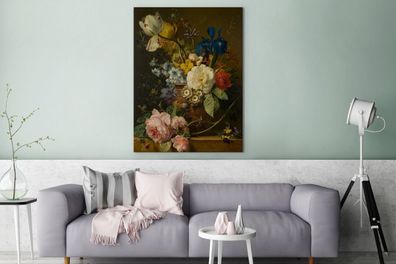 Leinwandbilder - 90x120 cm - Stillleben mit Blumen - Gemälde von G.J.J Van Os