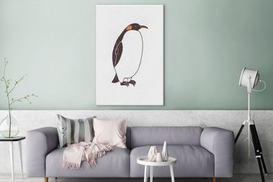 Leinwandbilder - 90x140 cm - Pinguin - Kinder - Weiß (Gr. 90x140 cm)