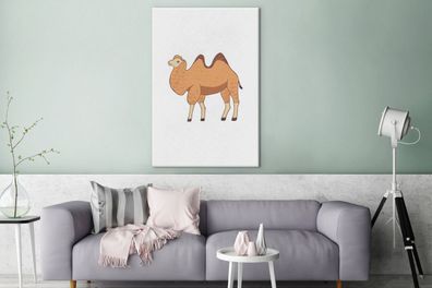 Leinwandbilder - 90x140 cm - Kamel - Kinder - Weiß (Gr. 90x140 cm)