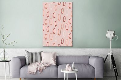 Leinwandbilder - 90x140 cm - Oval - Rosa - Muster (Gr. 90x140 cm)