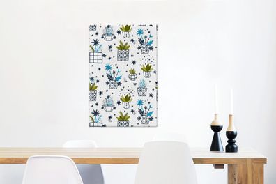 Leinwandbilder - 60x90 cm - Design - Pflanzen - Töpfe (Gr. 60x90 cm)
