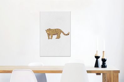 Leinwandbilder - 60x90 cm - Leopard - Kinder - Weiß (Gr. 60x90 cm)