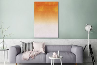 Leinwandbilder - 80x120 cm - Aquarell - Orange - Weiß (Gr. 80x120 cm)