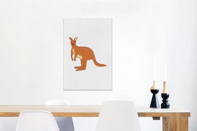 Leinwandbilder - 60x90 cm - Känguru - Kinder - Weiß (Gr. 60x90 cm)