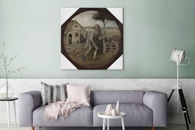 Leinwandbilder - 90x90 cm - Der Hausierer - Gemälde von Hieronymus Bosch