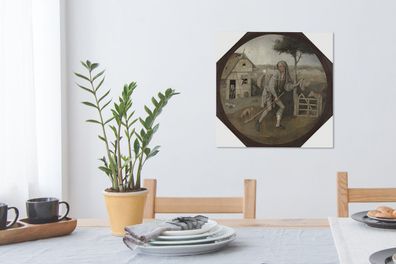 Leinwandbilder - 50x50 cm - Der Hausierer - Gemälde von Hieronymus Bosch