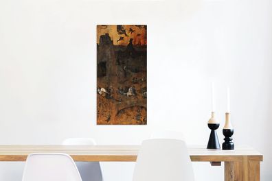 Leinwandbilder - 40x80 cm - Sintflut und Hölle - Gemälde von Hieronymus Bosch