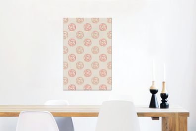 Leinwandbilder - 40x60 cm - Rosen - Rosa - Muster (Gr. 40x60 cm)