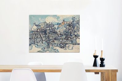 Leinwandbilder - 80x60 cm - Alter Weinberg mit Bäuerin - Vincent van Gogh