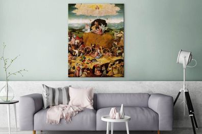 Leinwandbilder - 90x120 cm - Heuwaage Mitteltafel des Triptychons - Gemälde von Hiero
