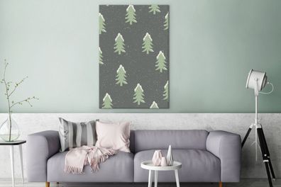 Leinwandbilder - 90x140 cm - Baum - Schnee - Muster (Gr. 90x140 cm)