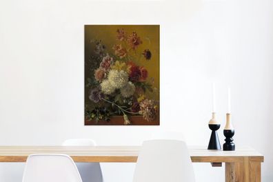Leinwandbilder - 60x80 cm - Stillleben mit Blumen - Gemälde von G.J.J Van Os