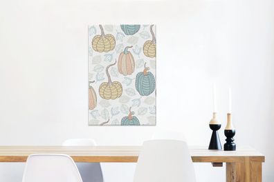 Leinwandbilder - 60x90 cm - Kalebasse - Herbst - Muster (Gr. 60x90 cm)