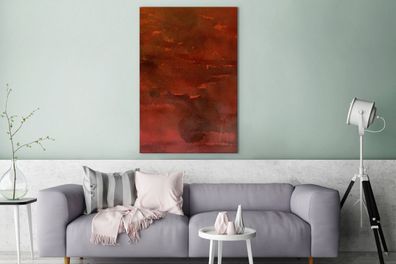 Leinwandbilder - 90x140 cm - Aquarell - Rot - Farbton (Gr. 90x140 cm)