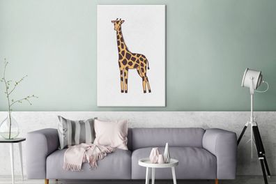 Leinwandbilder - 90x140 cm - Giraffe - Kinder - Weiß (Gr. 90x140 cm)