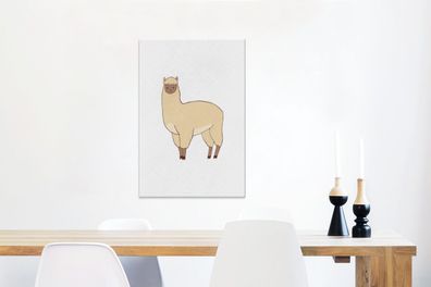 Leinwandbilder - 40x60 cm - Alpaka - Kinder - Weiß (Gr. 40x60 cm)