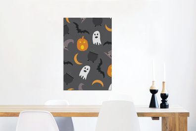 Leinwandbilder - 60x90 cm - Halloween - Hexe - Muster (Gr. 60x90 cm)
