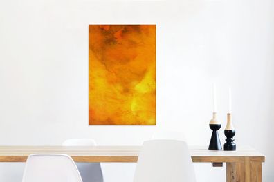 Leinwandbilder - 60x90 cm - Aquarell - Abstrakt - Orange (Gr. 60x90 cm)